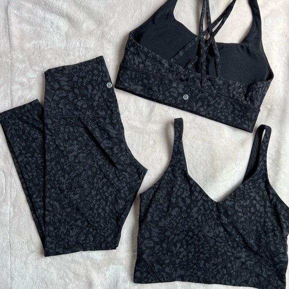 Lululemon Energy Bra Long Line Medium Support in Wild Thing Camo Deep Coal Multi - Picture 14 of 14